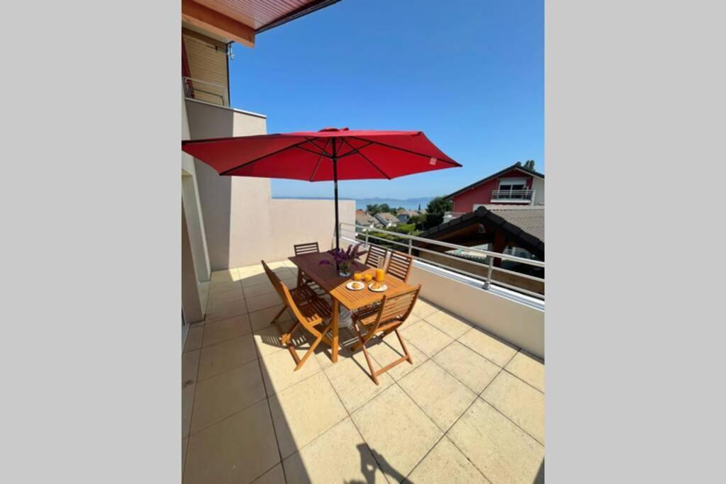 Superbe Appartement Au Calme Avec Vue Sur Le Lac. 에비앙레스벵즈 외부 사진